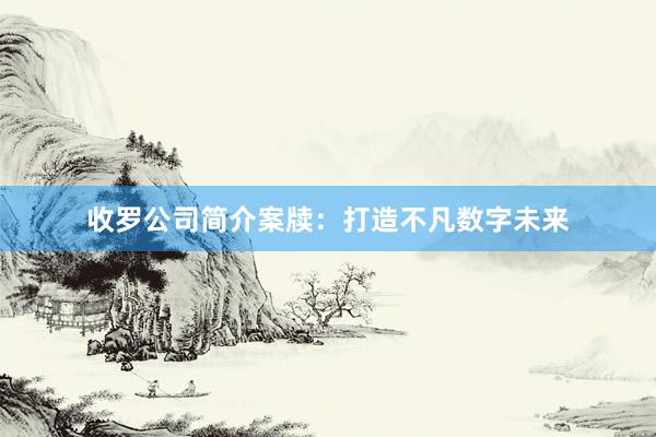 收罗公司简介案牍：打造不凡数字未来
