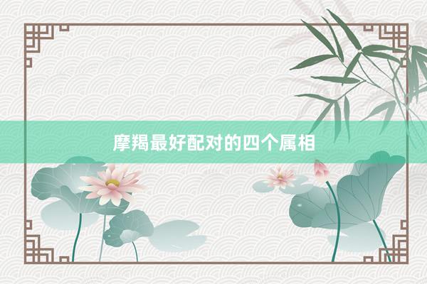 摩羯最好配对的四个属相